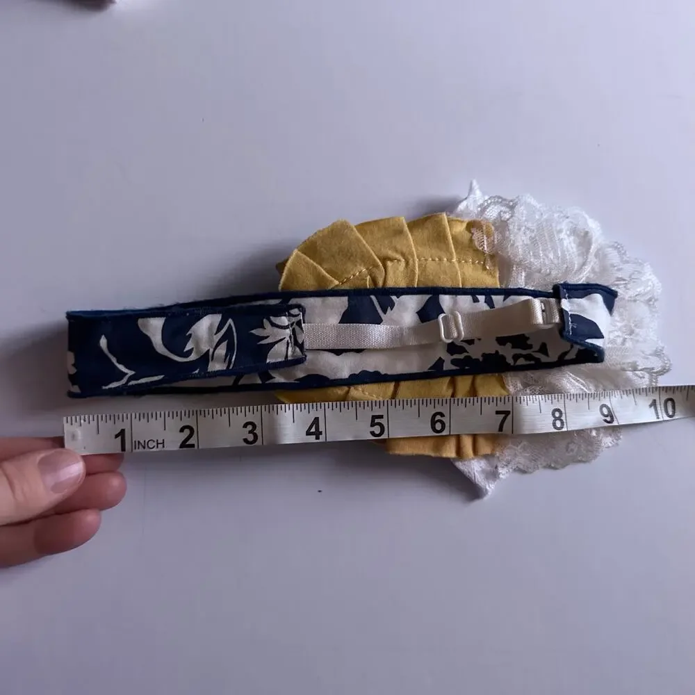 Girls Yellow and Blue Flower Headwrap